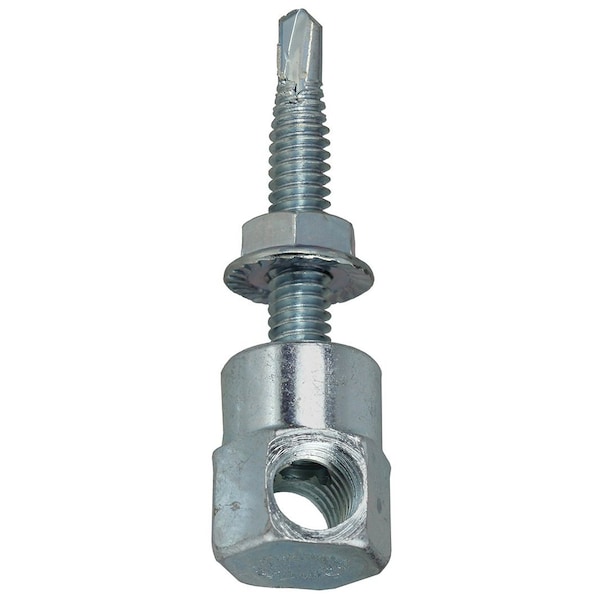 Rod Hanger, Steel, 1/4 in-20 x 1-1/2 in Size, 1-1/2" L, Carbon Steel Zinc Plated, 100 PK